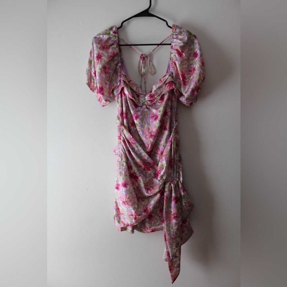Chic Floral Pink Mini Dress